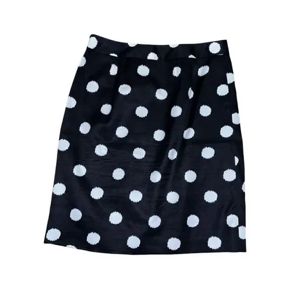 Women's Ann Taylor LOFT Black Polka Dot Skirt Size 0 - Picture 4 of 5
